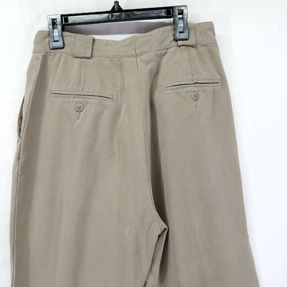 Cypress Grove Pants Womens 10 Beige 100% Silk Pleated Dress Trousers Classic 23" - Picture 11 of 15
